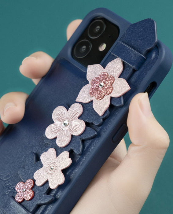 Kingxbar Sweet Series case decorated with original Swarovski crystals iPhone 12 Pro / iPhone 12 blue