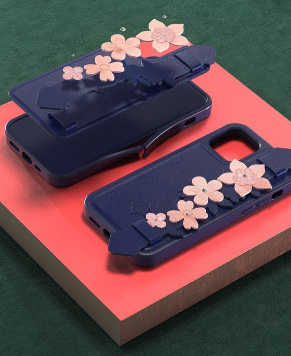 Kingxbar Sweet Series case decorated with original Swarovski crystals iPhone 12 Pro / iPhone 12 blue