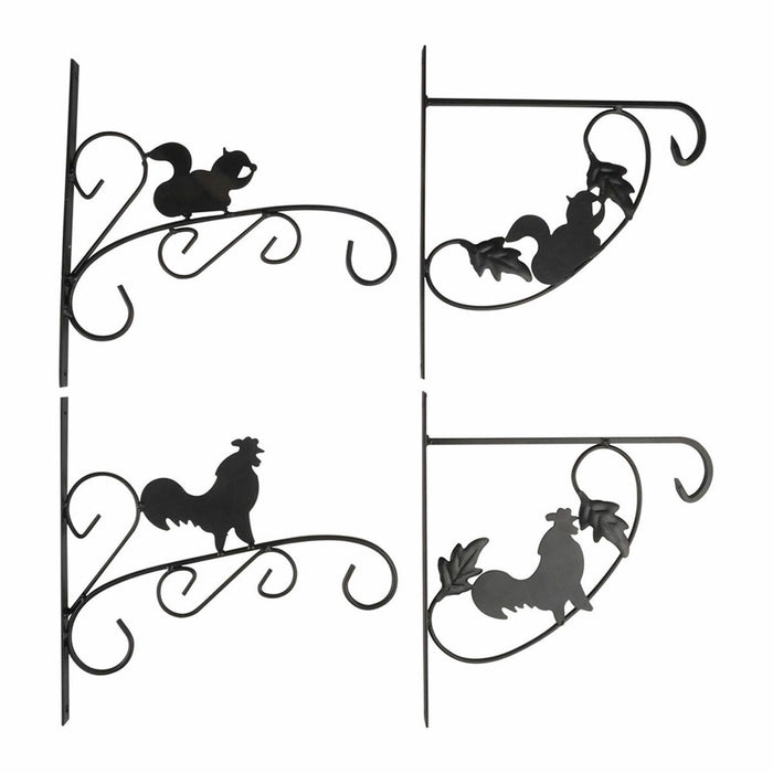 Wall Support for Hanging Flower Pots Kinzo Black Metal