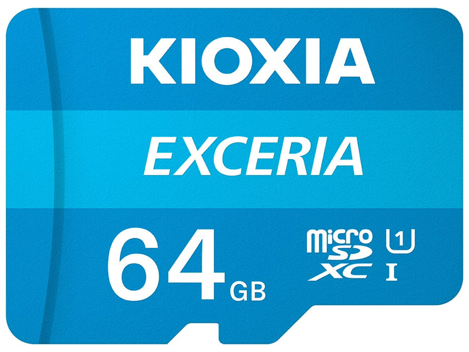 Micro SD Memory Card with Adaptor Kioxia Exceria UHS-I Class 10 Blue