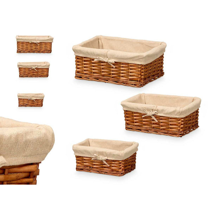 Set of Baskets Kipit Polyester wicker 50 % cotton 39 x 16,5 x 29 cm 3 Pieces