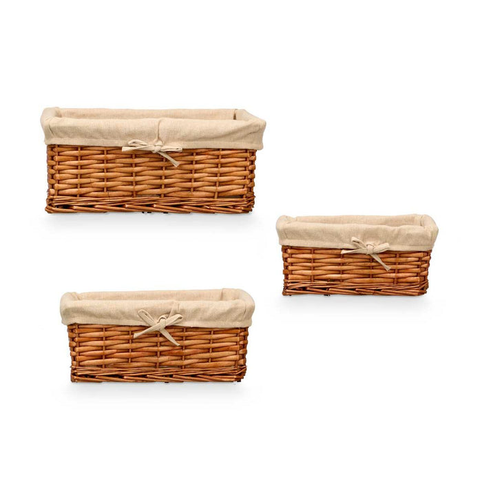 Set of Baskets Kipit Polyester wicker 50 % cotton 39 x 16,5 x 29 cm 3 Pieces