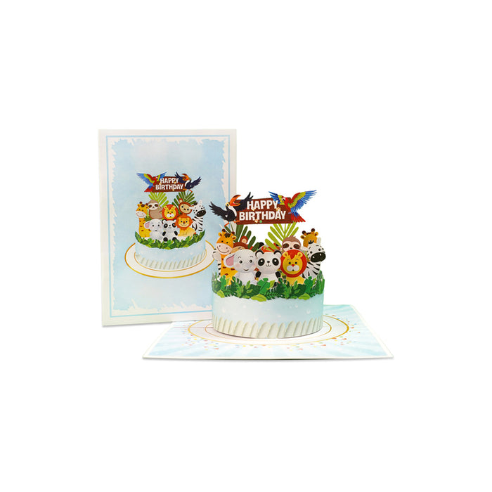 CARD CAKE WITH ANIMALS POP-UP "CAKE WITH ANIMALS" KIRIORI 10740
