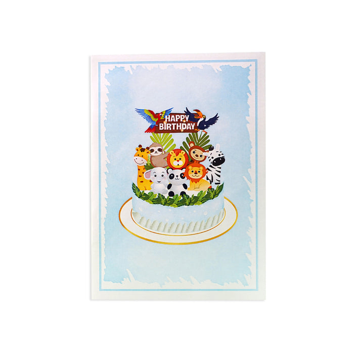 CARD CAKE WITH ANIMALS POP-UP "CAKE WITH ANIMALS" KIRIORI 10740