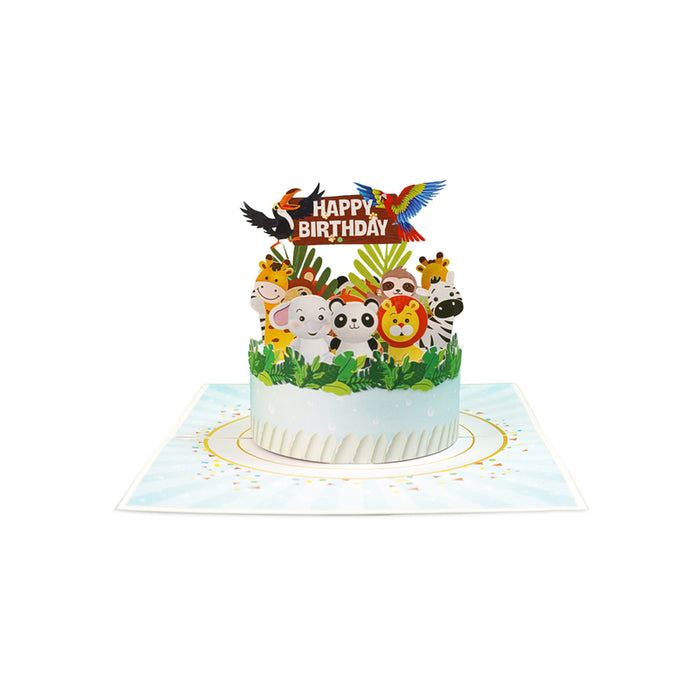 CARD CAKE WITH ANIMALS POP-UP "CAKE WITH ANIMALS" KIRIORI 10740