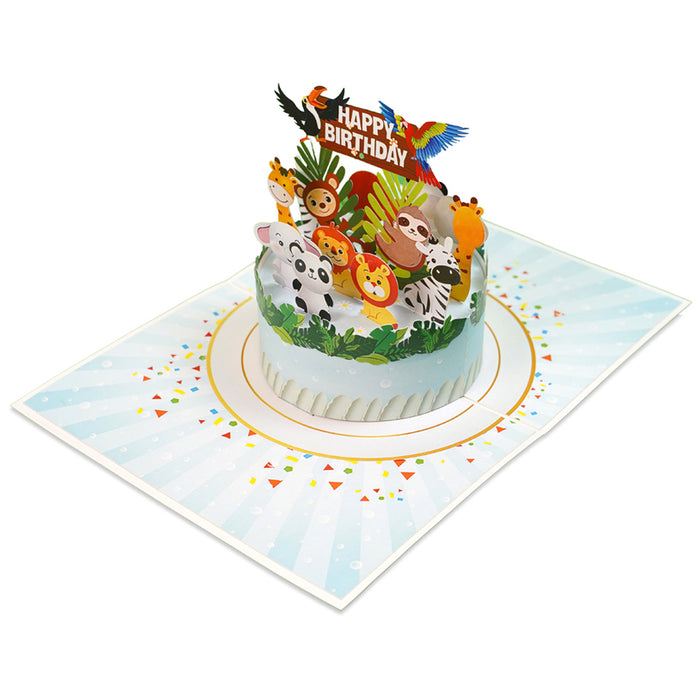 CARD CAKE WITH ANIMALS POP-UP "CAKE WITH ANIMALS" KIRIORI 10740