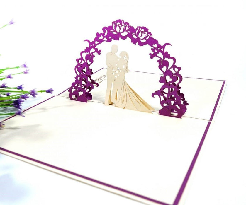 PURPLE WEDDING CARD POP-UP "PURPLE WEDDING" KIRIORI 10736