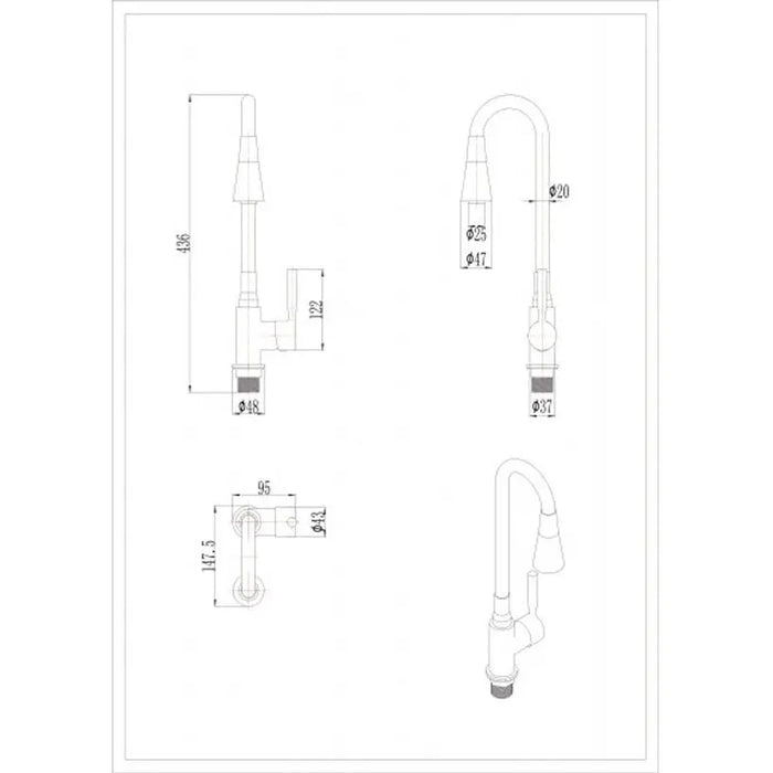 KITCHEN FAUCET INTER CERAMIC HAVANA ALL BLACK MAT - Смесители за кухня<<<Кухня<<<Praktiker&&&Смесители за