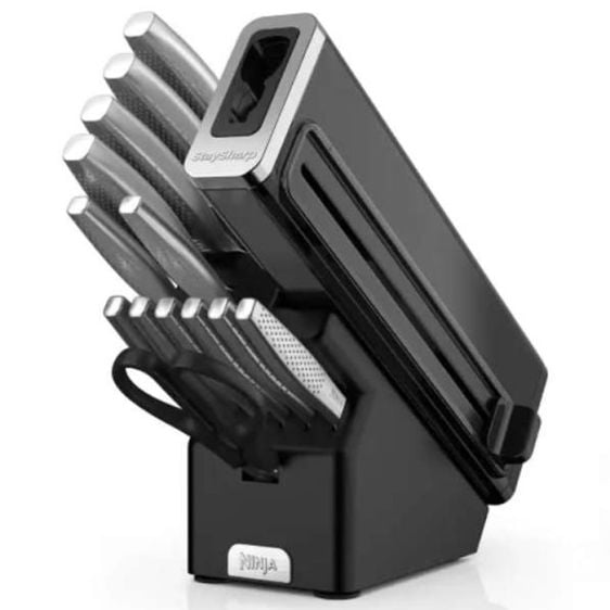Kitchen knife set NINJA StaySharp K62014EUUK stainless steel 14 pcs built-in sharpener graphite block - Домакински