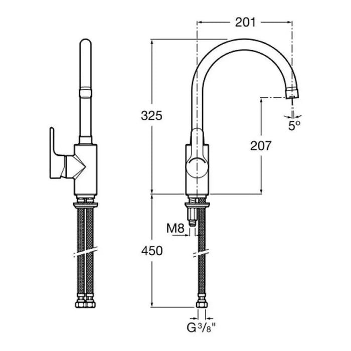 KITCHEN MIXER ROCA L20 HIGH - Смесители за кухня<<<Кухня<<<Praktiker&&&Кухненски смесители<<<Кухня<<<Technopolis