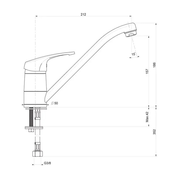 KITCHEN MIXER WITH GRANITE COVER WHITE FAT 08905-1001 - Смесители за кухня<<<Кухня<<<Praktiker