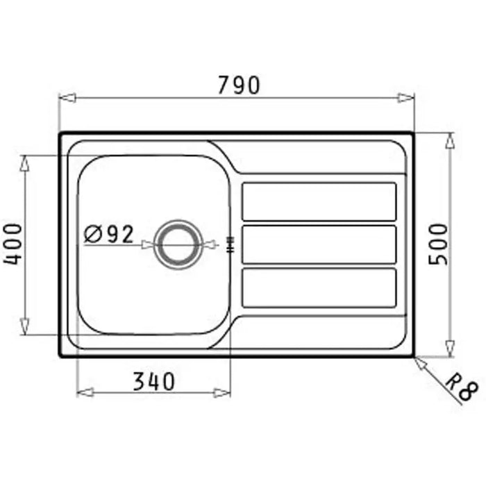 KITCHEN SINK PYRAMIS ATHENA 79X50X18 CM. - Кухненски мивки<<<Кухненски мивки<<<Кухня<<<Praktiker