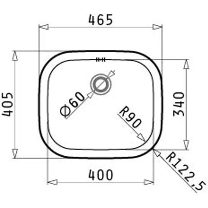 KITCHEN SINK PYRAMIS KIBA SQUARE 46.5X40X15 CM. - Кухненски мивки<<<Кухненски мивки<<<Кухня<<<Praktiker&&&Кухненски