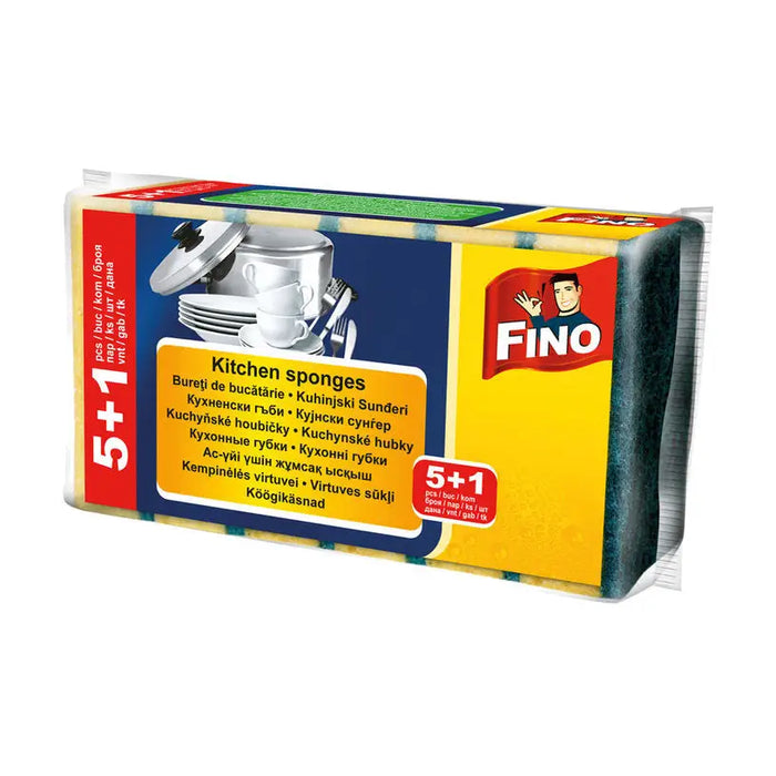 KITCHEN SPONGE 5 + 1 PCS FINO - Продукти за почистване<<<Домашни потреби<<<Кухня<<<Praktiker