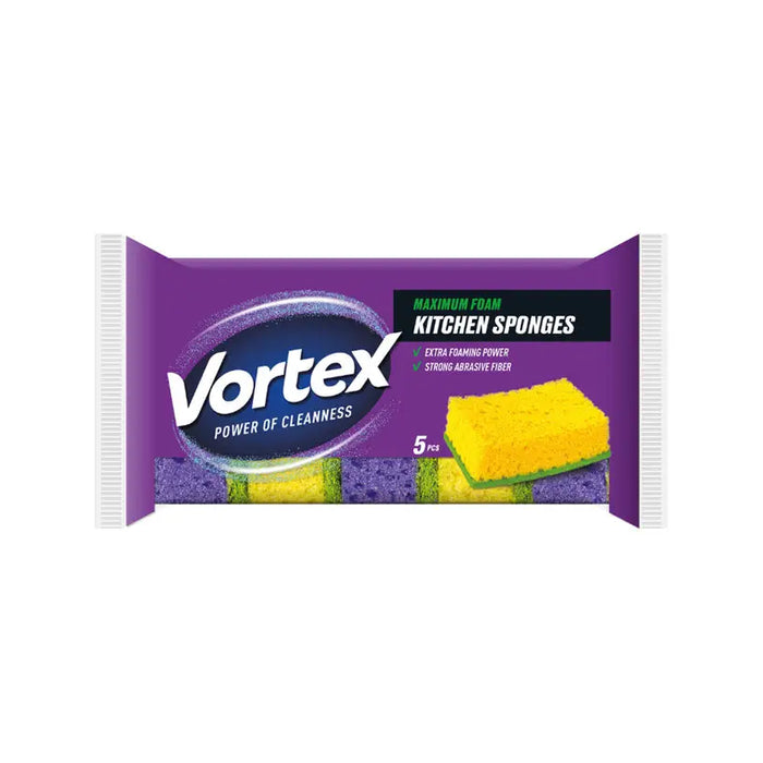 KITCHEN SPONGE 5 PCS VORTEX - Продукти за почистване<<<Домашни потреби<<<Кухня<<<Praktiker