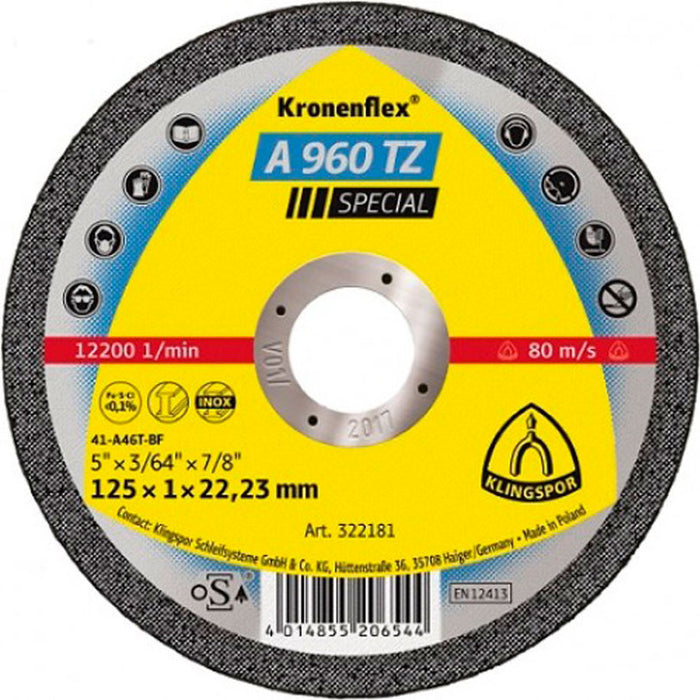 METAL CUTTING DISC KLINGSPOR 125x1x22.23