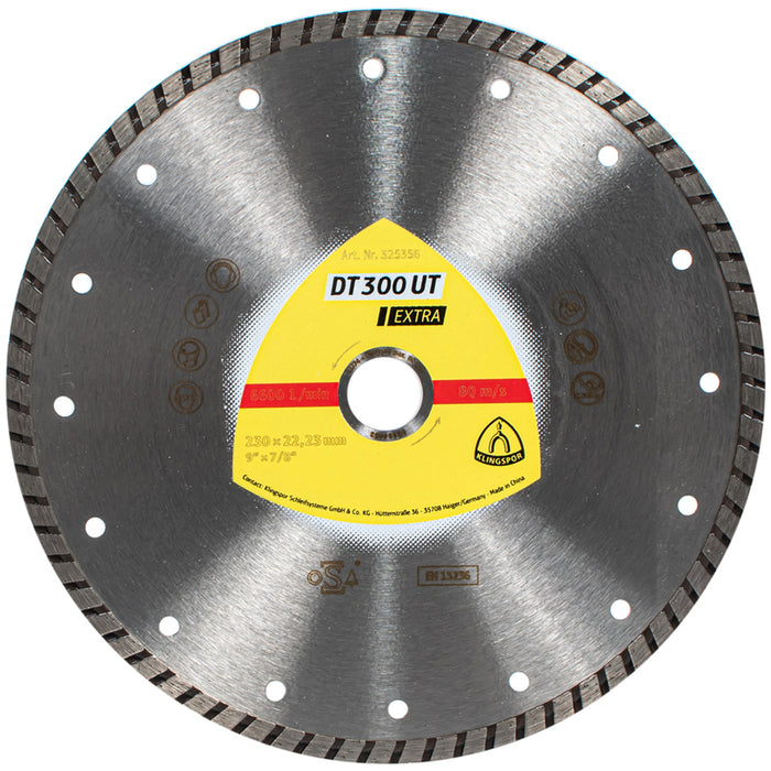 DIAMOND DISC FOR NON-METAL CUTTING KLINGSPOR TURBO 230x2.5x22.23