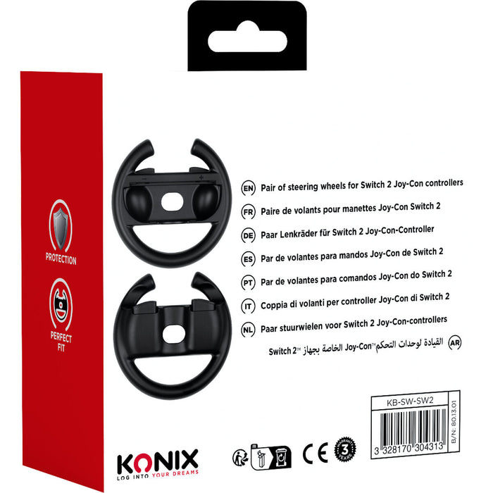 Steering wheel KONIX Black Nintendo Switch