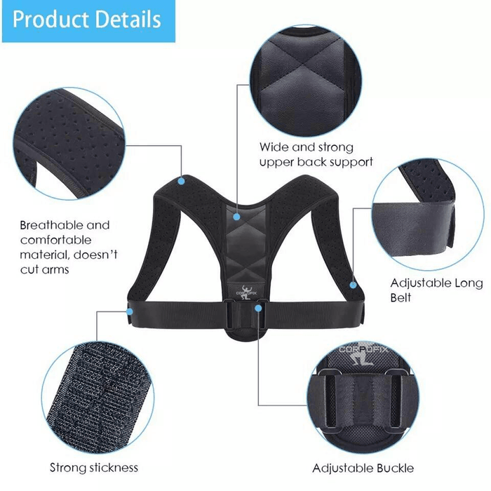 Corpofix - Medical Posture Corrector Men Women Upper Back Brace Shoulder Lumbar Support