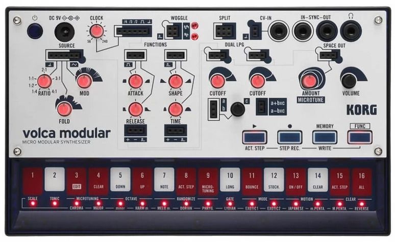 Semi-modular synthesizer Korg - Volca Modular, 16 keys, black