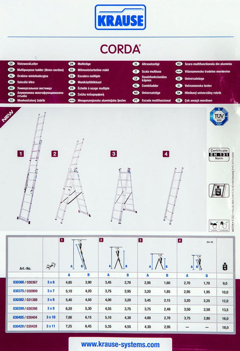 Krause Corda 3X6 multi-purpose ladder 4.85 m - LaddersNRE-DRA<<<Manual toolsNRE<<<ActionPL
