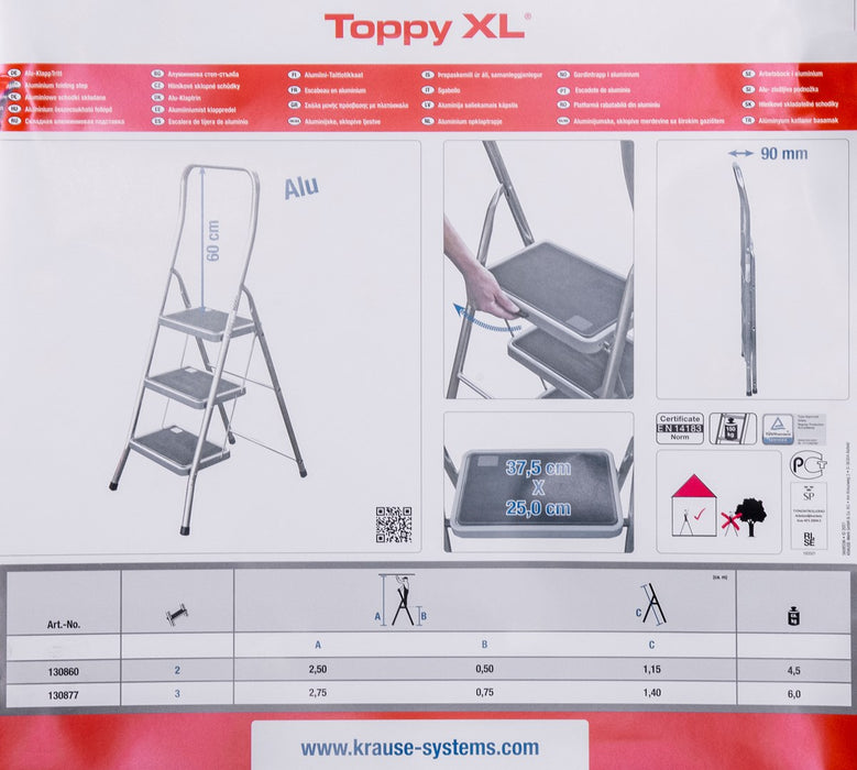 Krause Folding Step Toppy XL silver