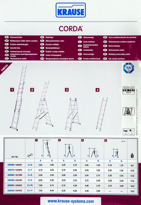 Krause Corda 3X6 multi-purpose ladder 4.85 m