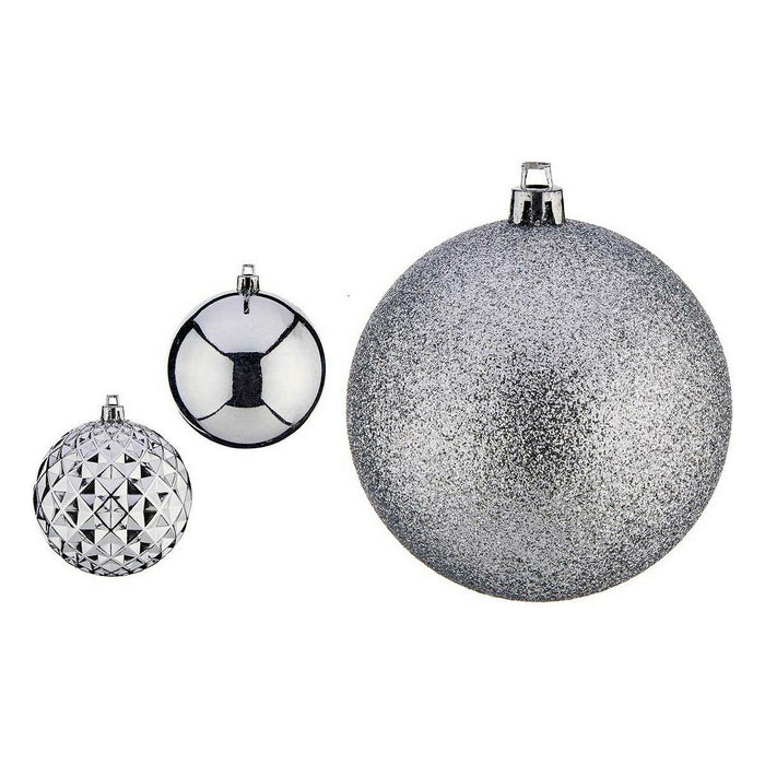 Christmas Baubles Krist+ Silver PVC Ø 8 cm 3 Units