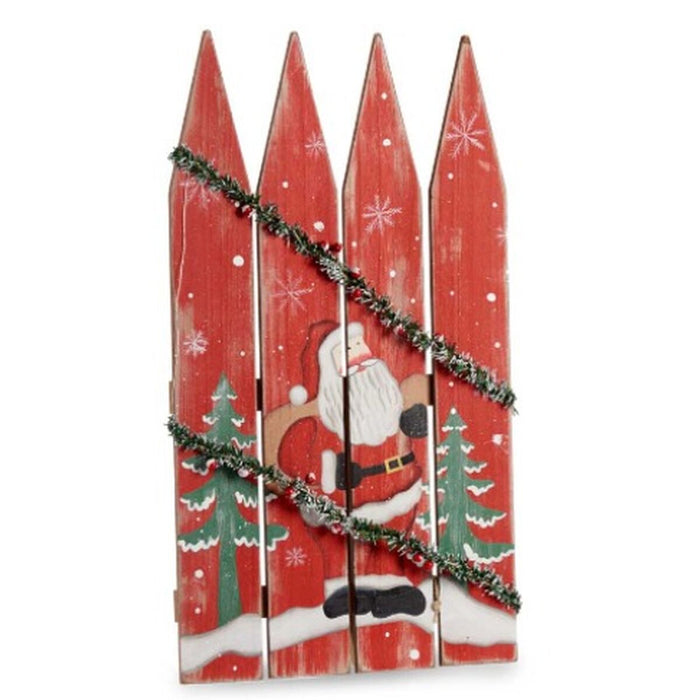 Hanging decoration Krist+ White Red Green Plastic MDF Wood Father Christmas 34,7 x 4 x 60 cm Sign LED Light (6 Units)