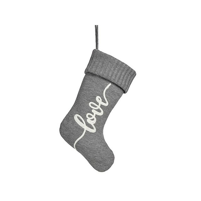 Christmas bauble Krist+ Love White Grey Cloth Christmas Stocking 28 x 4 x 46 cm (12 Units)