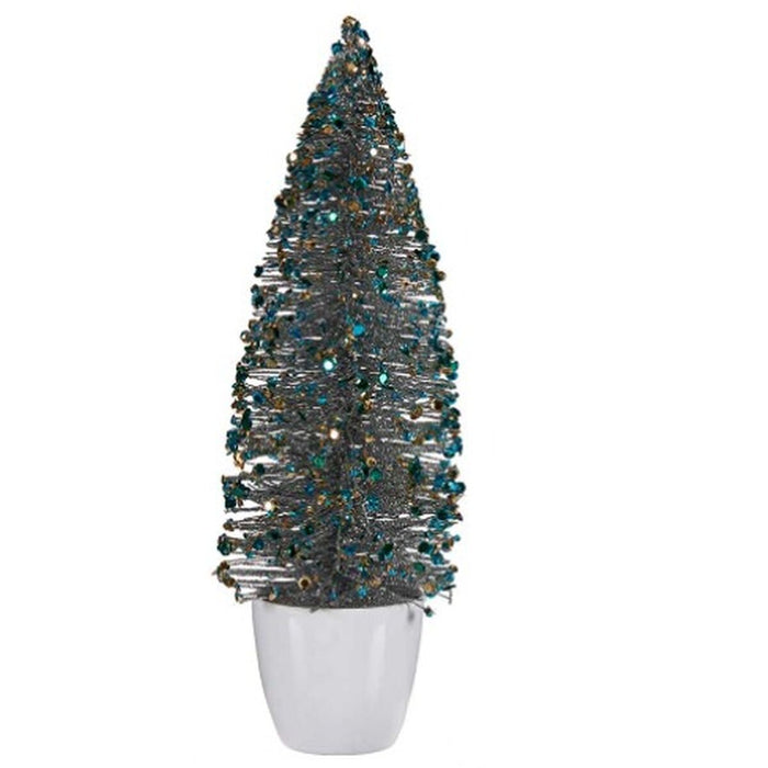 Christmas Tree Krist+ Blue Golden Plastic Christmas Tree 10 x 33 x 10 cm (6 Units)