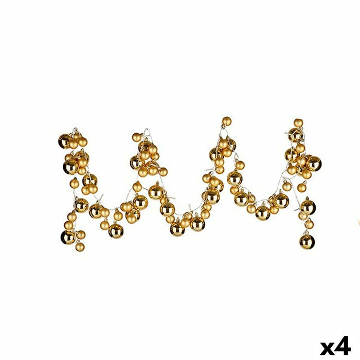 Christmas garland Krist+ Golden PVC Christmas Baubles 2,36 m 35 x 9 x 28 cm LED Light (4 Units)