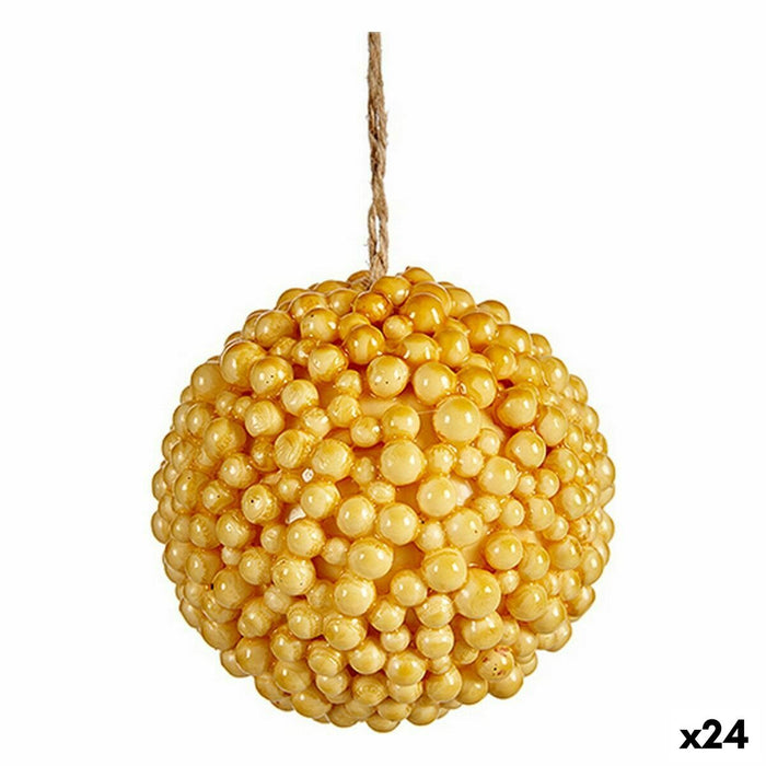 Christmas Bauble Krist+ Yellow Plastic (24 Units)