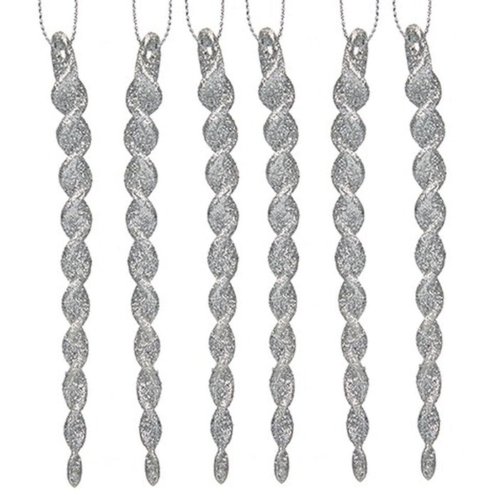 Christmas bauble Krist+ Silver Plastic Glitter 13,5 x 1 x 5,5 cm 10,5 x 21 x 1 cm (24 Units)