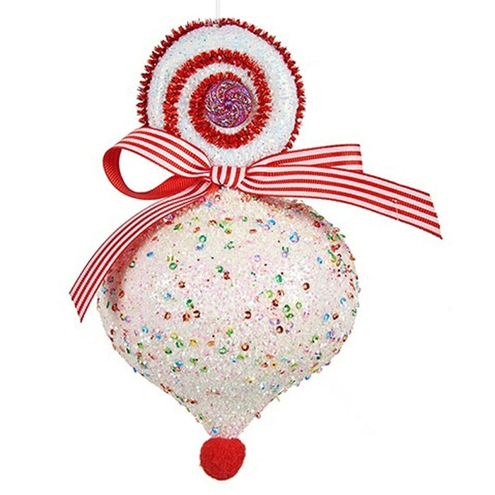 Christmas bauble Krist+ White Red Teardrop 11 x 17 x 11 cm (12 Units)