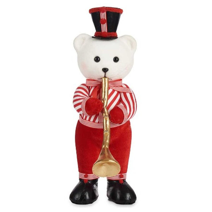 Christmas bauble Krist+ White Black Red Bear Trumpet 15 x 46 x 25 cm (2 Units)