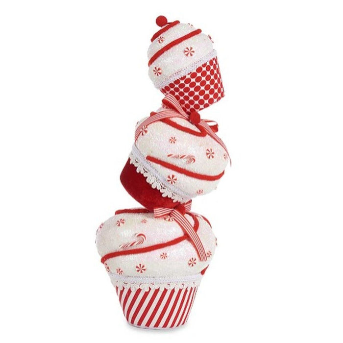 Christmas bauble Krist+ White Red Tower Cake 20 x 50 x 20 cm (2 Units)