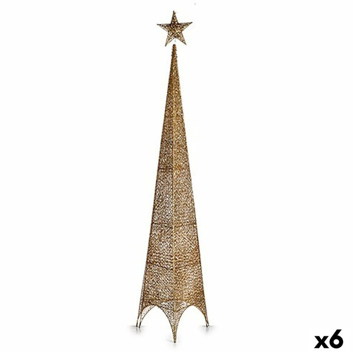 Christmas Tree Krist+ Golden Metal Plastic Star Tower 34 x 154 x 34 cm 134 x 5,5 x 34 cm (6 Units)