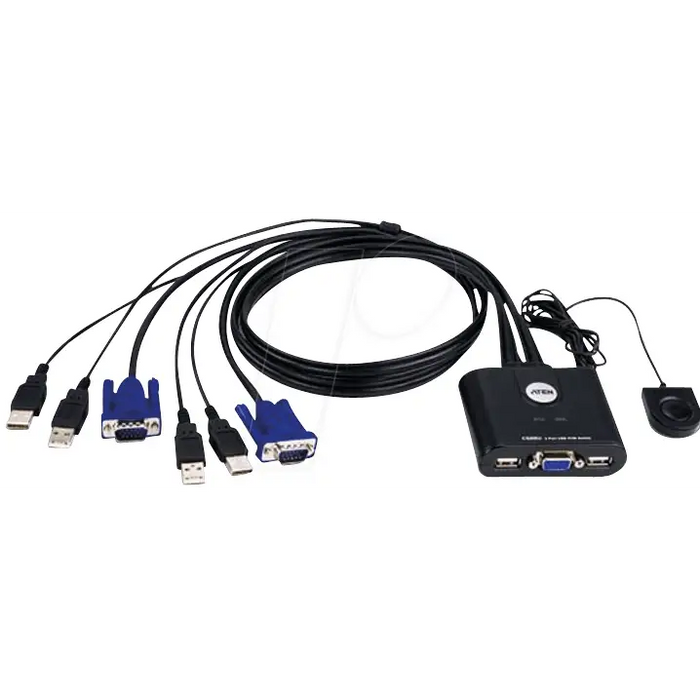 KVM switch ATEN CS22U 2x 1 USB - KVM Суичове<<<Мрежово оборудване<<<ValiAPI&&&Switch KVM<<<Компютър Кабели и