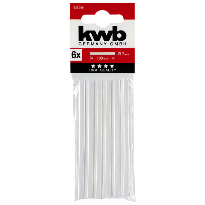 CARTRIDGES FOR HOT GLUING 6 PCS TRANSPARENT F 7 X 100 MM KWB