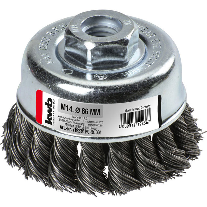 WIRE BRUSH STEEL HSS F 66 MM CUP KWB