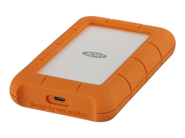 LACIE RUGGED 1TB USB-C USB3.0 Drop crush and rain-resistant for all terrain use orange
