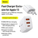 Ładowarka sieciowa Baseus Compact Quick Charger 2xUSB USB-C PD 3A 30W (biała) - Travel