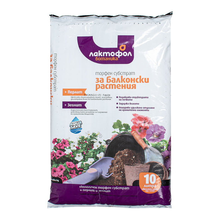 PEAT MIXTURE FOR BALCONY FLOWERS 10L LACTOFOL BOTANY