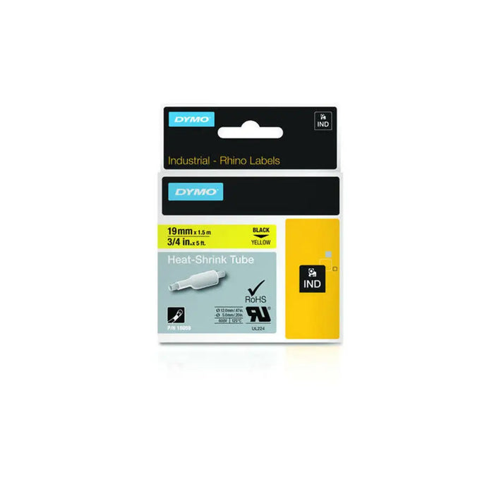Laminated Tape for Labelling Machines Dymo 19 mm x 1,5 m Black Yellow (5 Units) - Електроника Периферни и резервни