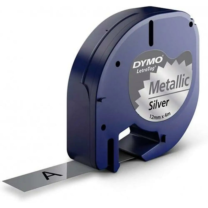 Laminated Tape for Labelling Machines Dymo 91208 LetraTag® Black Silver 12 mm (10Units) - Електроника Периферни и