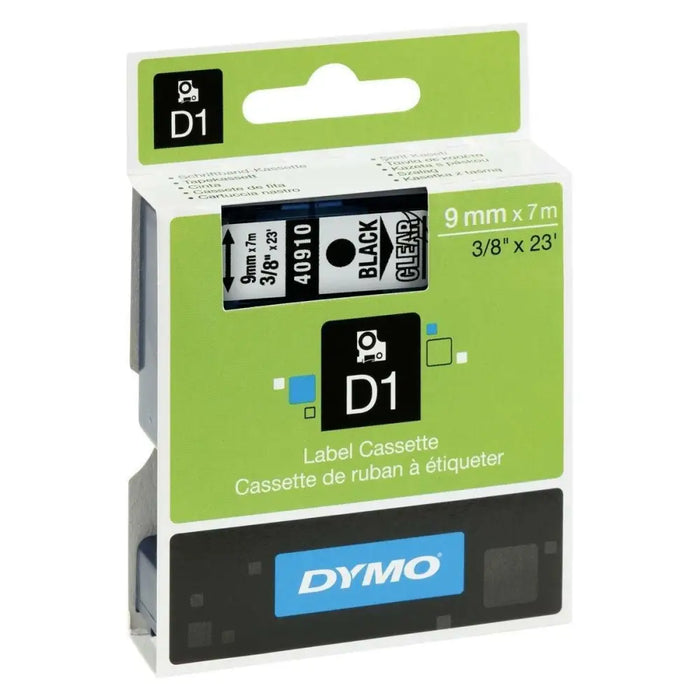 Laminated Tape for Labelling Machines Dymo D1 40910 9 mm LabelManager™ Transparent Black (5 Units) - Електроника