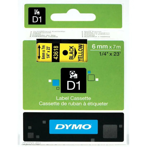 Laminated Tape for Labelling Machines Dymo D1 43618 6 mm LabelManager™ Yellow (5 Units) - Електроника Периферни и