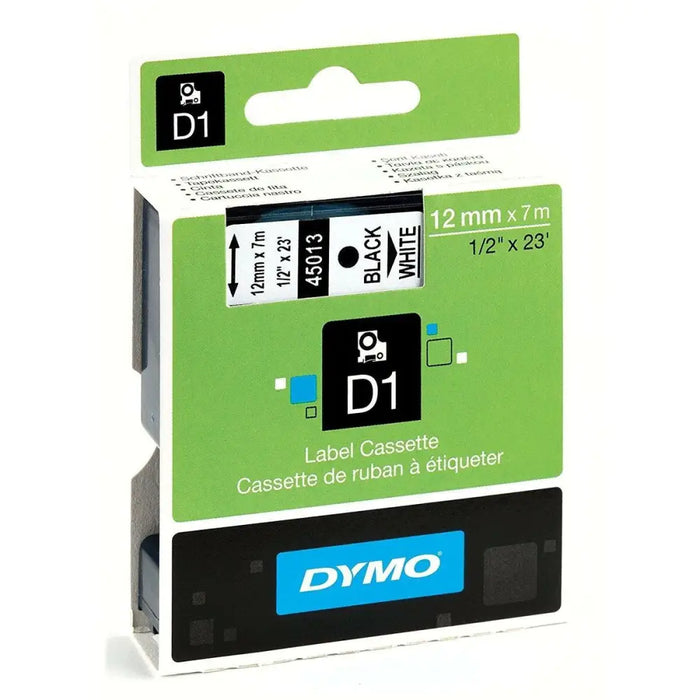 Laminated Tape for Labelling Machines Dymo D1 45013 12 mm LabelManager™ White Black (5 Units) - Електроника Периферни и