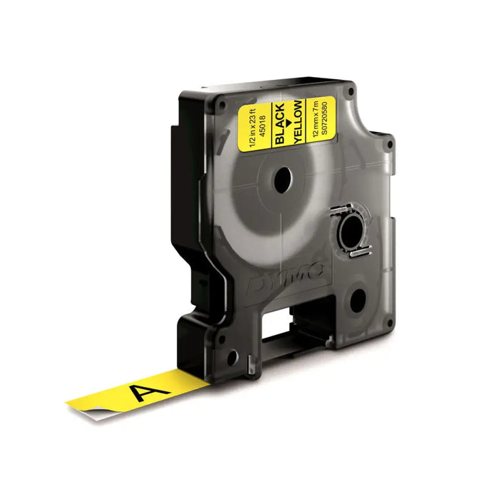 Laminated Tape for Labelling Machines Dymo D1 45018 12 mm LabelManager™ Yellow Black (5 Units) - Електроника Периферни